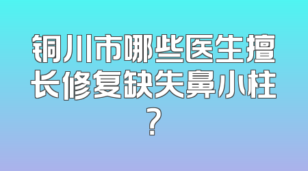 铜川市哪些医生擅长修复缺失鼻小柱？