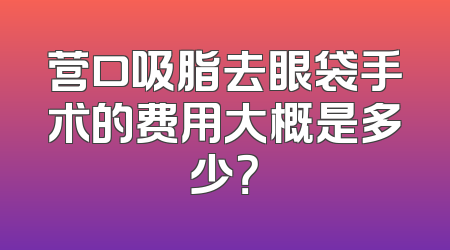 营口吸脂去眼袋手术的费用大概是多少？