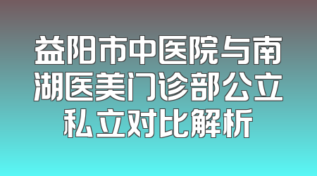 益阳市中医院与南湖医美门诊部公立私立对比解析