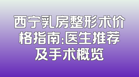 西宁乳房整形术价格指南：医生推荐及手术概览