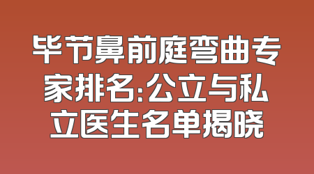 毕节鼻前庭弯曲专家排名：公立与私立医生名单揭晓