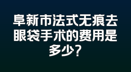 阜新市法式无痕去眼袋手术的费用是多少？