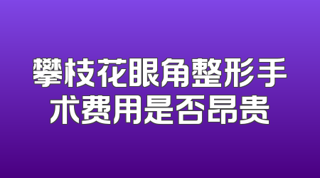 攀枝花眼角整形手术费用是否昂贵