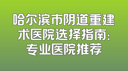 哈尔滨市阴道重建术医院选择指南：专业医院推荐