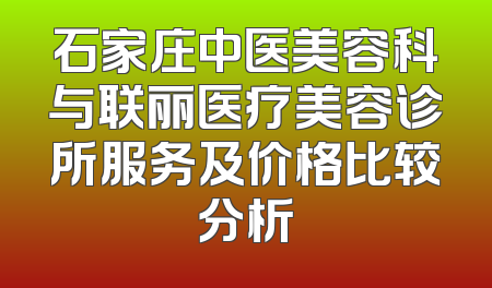石家庄中医美容科与联丽医疗美容诊所服务及价格比较分析