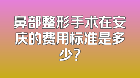 鼻部整形手术在安庆的费用标准是多少？