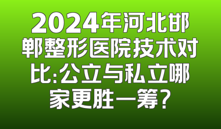 2024年河北邯郸整形医院技术对比：公立与私立哪家更胜一筹？