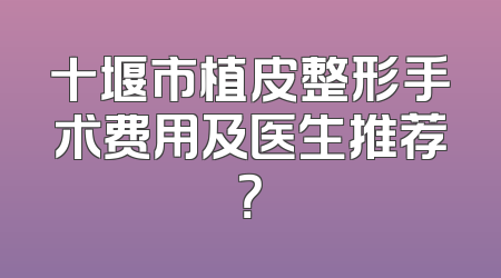 十堰市植皮整形手术费用及医生推荐？