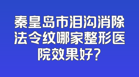 秦皇岛市泪沟消除法令纹哪家整形医院效果好？