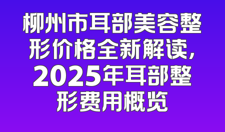柳州市耳部美容整形价格全新解读，2025年耳部整形费用概览