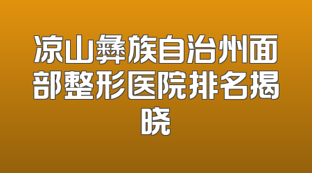 凉山彝族自治州面部整形医院排名揭晓