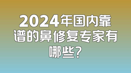 2024年国内靠谱的鼻修复专家有哪些？