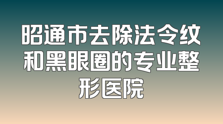 昭通市去除法令纹和黑眼圈的专业整形医院