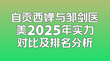 自贡西婵与邹剑医美2025年实力对比及排名分析