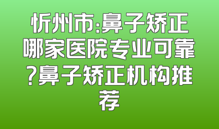 忻州市：鼻子矫正哪家医院专业可靠？鼻子矫正机构推荐