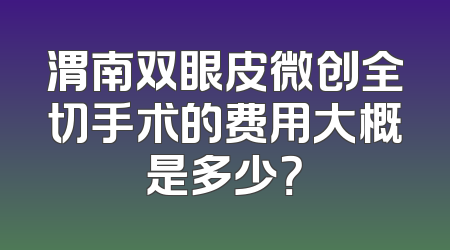 渭南双眼皮微创全切手术的费用大概是多少？