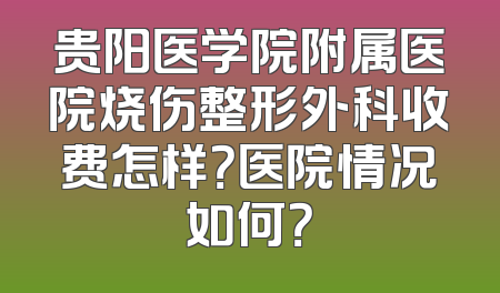 贵阳医学院附属医院烧伤整形外科收费怎样？医院情况如何？
