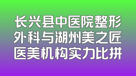 长兴县中医院整形外科与湖州美之匠医美机构实力比拼
