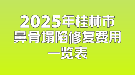 2025年桂林市鼻骨塌陷修复费用一览表