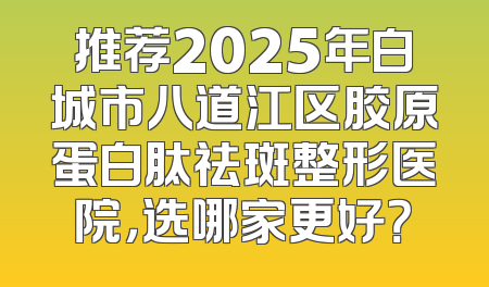 推荐2025年白城市八道江区胶原蛋白肽祛斑整形医院，选哪家更好？