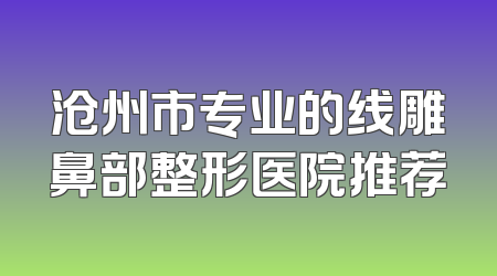 沧州市专业的线雕鼻部整形医院推荐