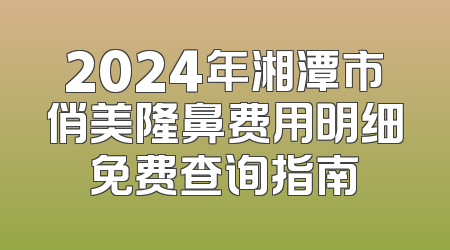 2024年湘潭市俏美隆鼻费用明细免费查询指南