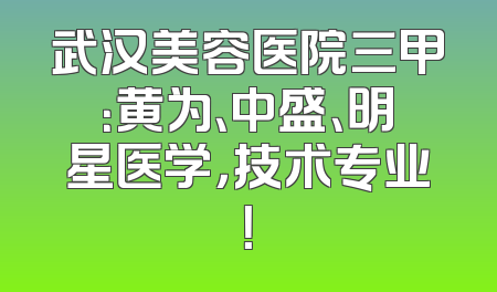 武汉美容医院三甲：黄为、中盛、明星医学，技术专业！
