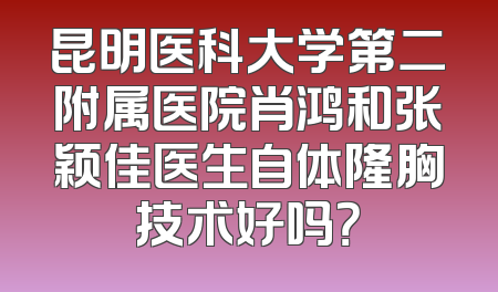 昆明医科大学第二附属医院肖鸿和张颖佳医生自体隆胸技术好吗？