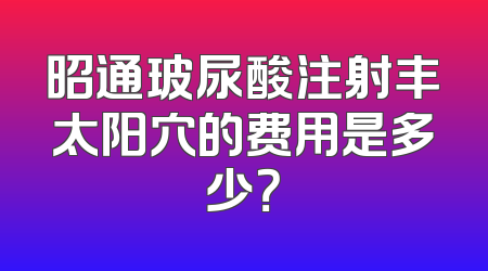 昭通玻尿酸注射丰太阳穴的费用是多少？