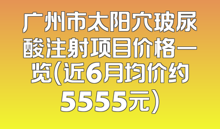 广州市太阳穴玻尿酸注射项目价格一览（近6月均价约5555元）