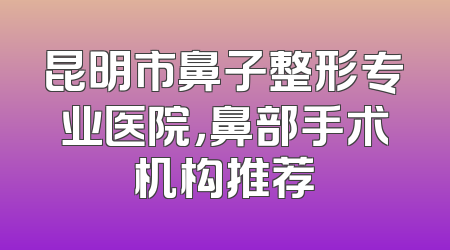 昆明市鼻子整形专业医院，鼻部手术机构推荐