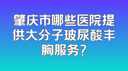 肇庆市哪些医院提供大分子玻尿酸丰胸服务？