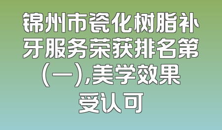 锦州市瓷化树脂补牙服务荣获排名第（一），美学效果受认可