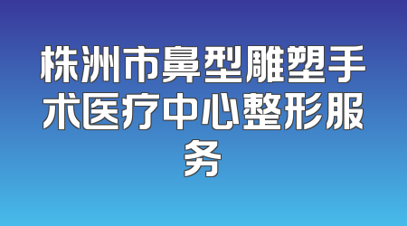 株洲市鼻型雕塑手术医疗中心整形服务