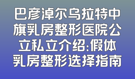 巴彦淖尔乌拉特中旗乳房整形医院公立私立介绍：假体乳房整形选择指南