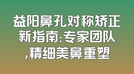 益阳鼻孔对称矫正新指南：专家团队，精细美鼻重塑