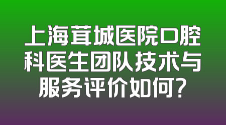 上海茸城医院口腔科医生团队技术与服务评价如何？