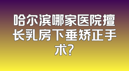 哈尔滨哪家医院擅长乳房下垂矫正手术？