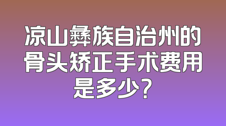 凉山彝族自治州的骨头矫正手术费用是多少？