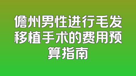 儋州男性进行毛发移植手术的费用预算指南
