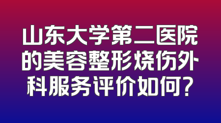 山东大学第二医院的美容整形烧伤外科服务评价如何？