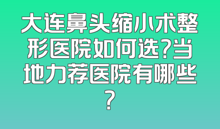 大连鼻头缩小术整形医院如何选？当地力荐医院有哪些？