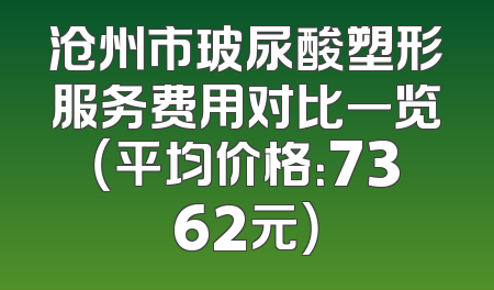 沧州市玻尿酸塑形服务费用对比一览（平均价格：7362元）