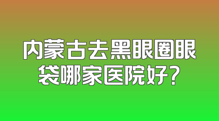内蒙古去黑眼圈眼袋哪家医院好？