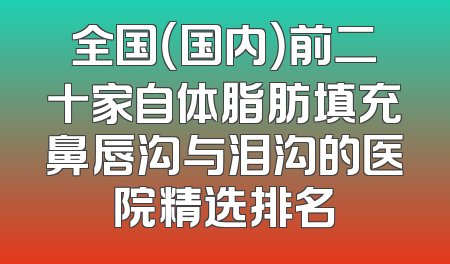 全国（国内）前二十家自体脂肪填充鼻唇沟与泪沟的医院精选排名