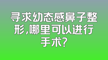 寻求幼态感鼻子整形，哪里可以进行手术？