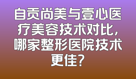 自贡尚美与壹心医疗美容技术对比，哪家整形医院技术更佳？