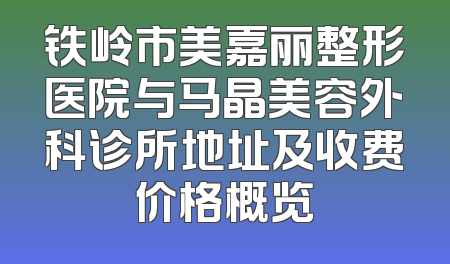 铁岭市美嘉丽整形医院与马晶美容外科诊所地址及收费价格概览