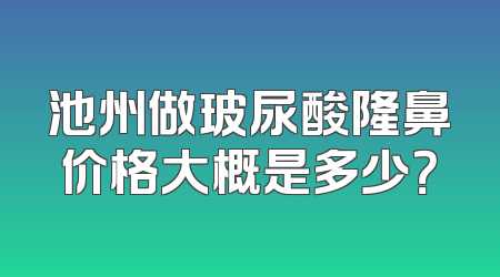 池州做玻尿酸隆鼻价格大概是多少？