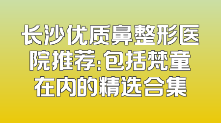 长沙优质鼻整形医院推荐：包括梵童在内的精选合集